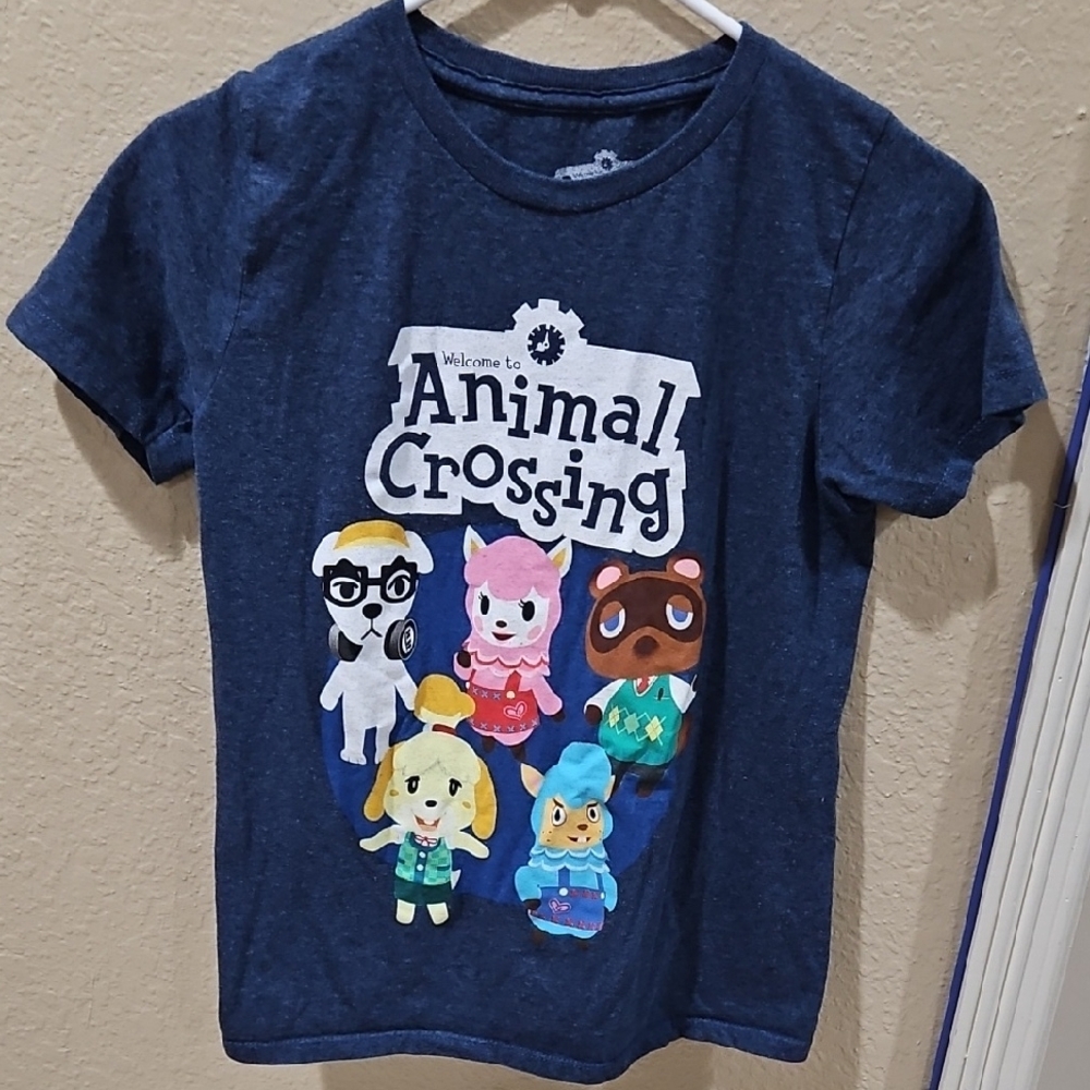Animal Crossing Blue Short Sleeve T-shirt Kids Unisex Size Large